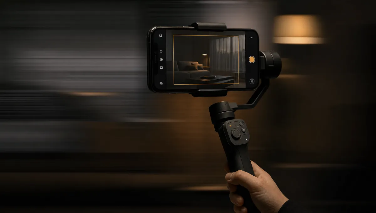 NotSoStill promo render — Gimbal hold, amber-graded concept photography from the kit.